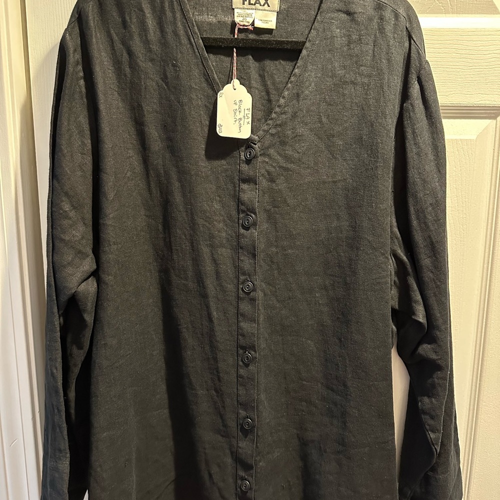 Women’s Black Linen Tunic 2X